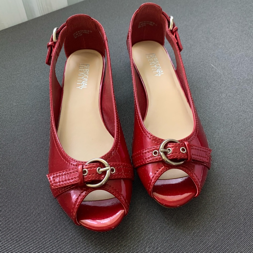 Red Patent Leather Peep Toe